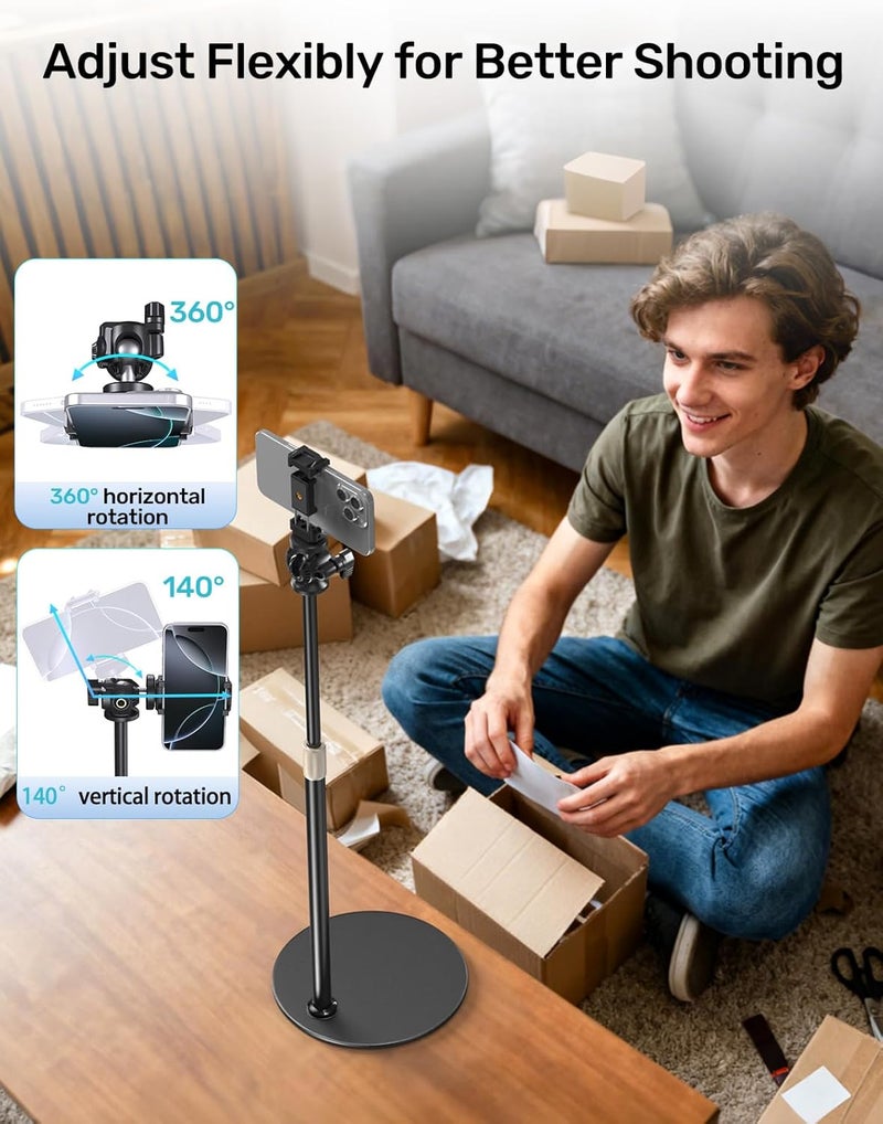 Etour Webcam Stand for Desk, Raise Height Desktop Stand with Adjustment for Logitech Webcam C920 C922 BRIO, 360°Rotatable Ballhead Desktop Tripod for Live Streaming/Video Calling with 1/4" Thread - Image 5